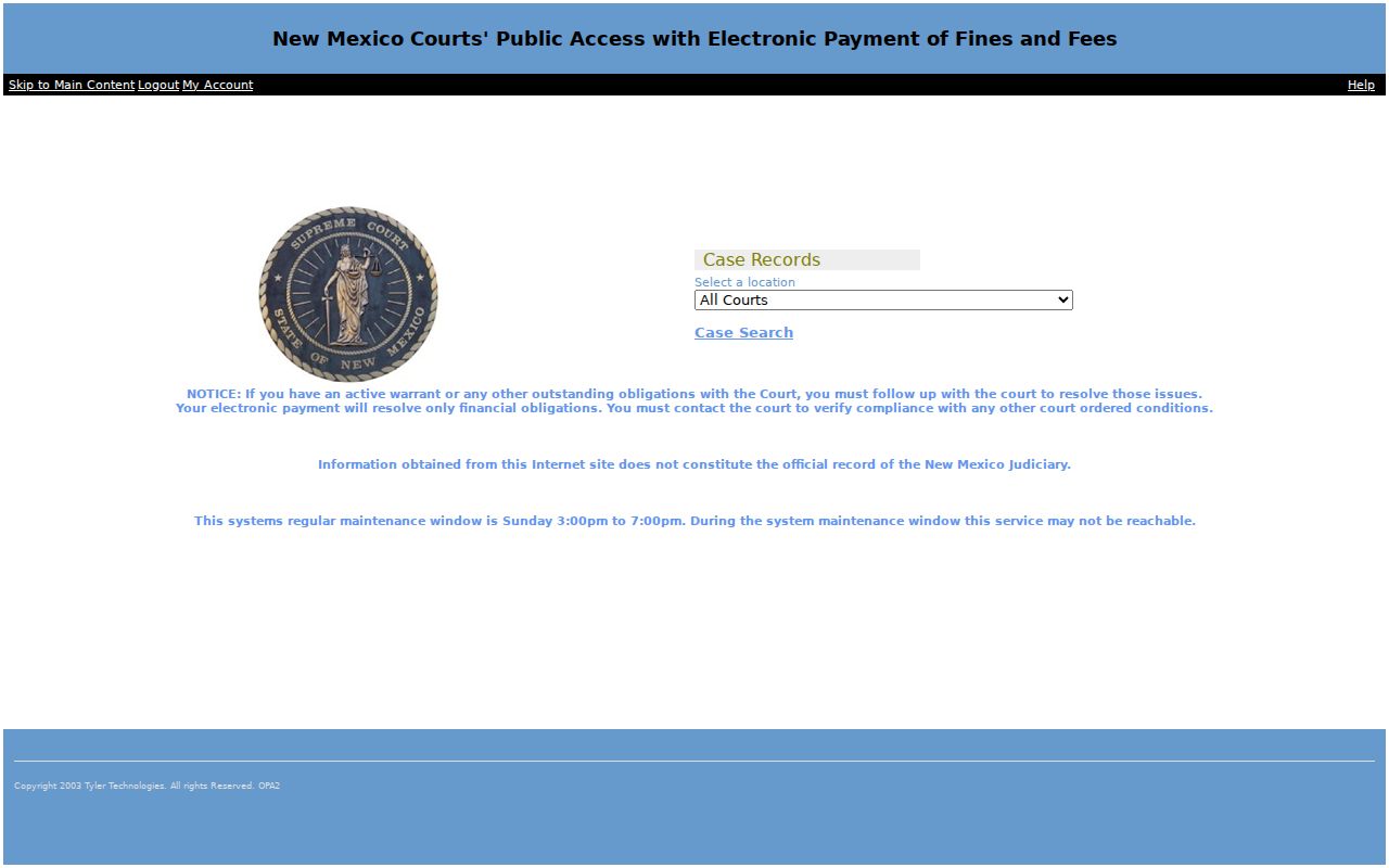 Grant County warrant records New Mexico case lookup landing page