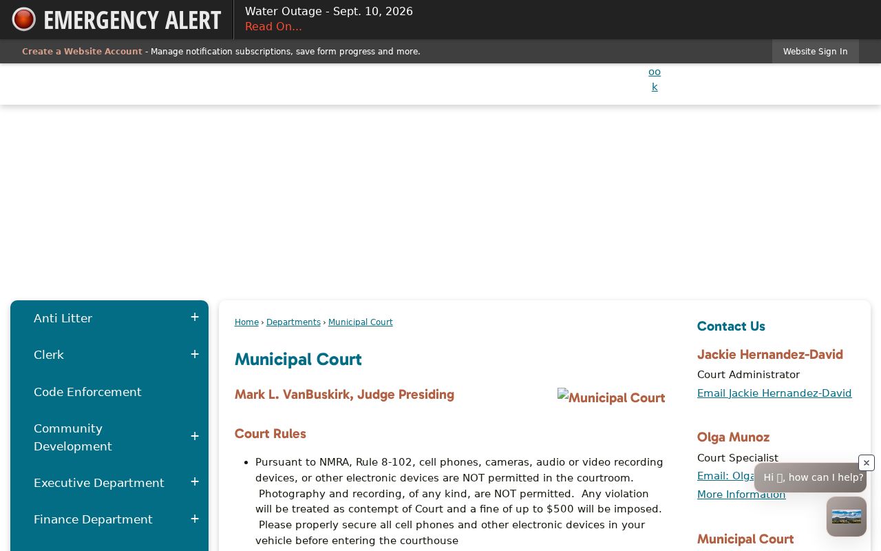 Silver City warrant records municipal court warning and payment hours