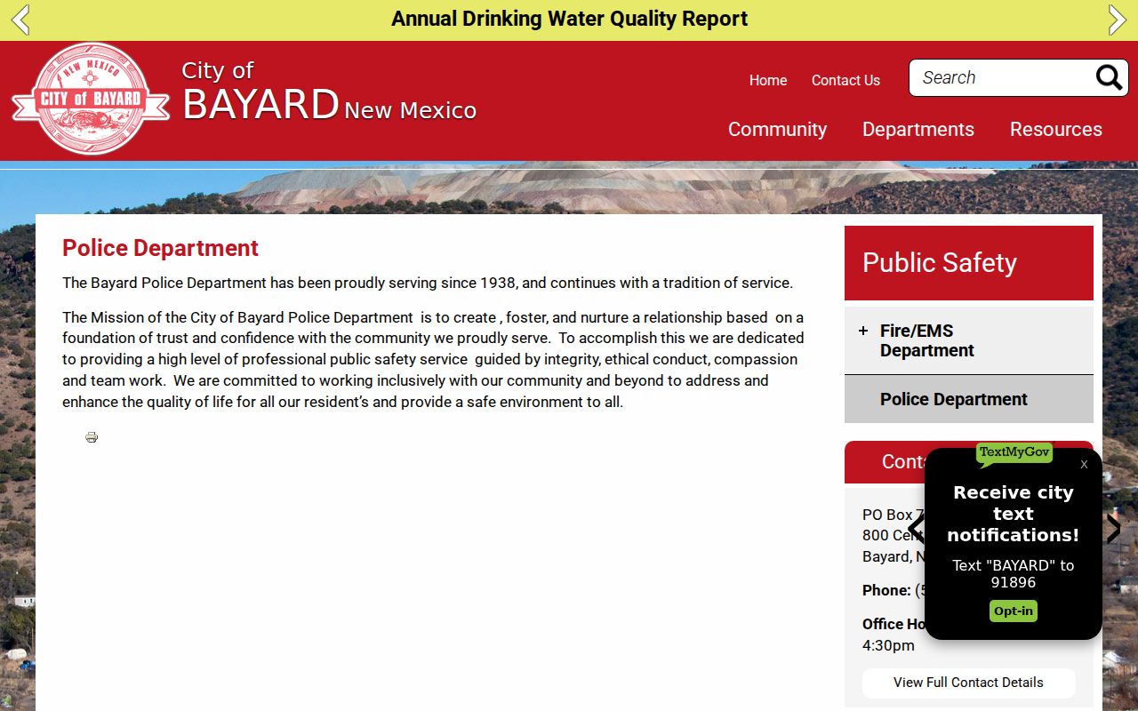 Bayard warrant records police department contact
