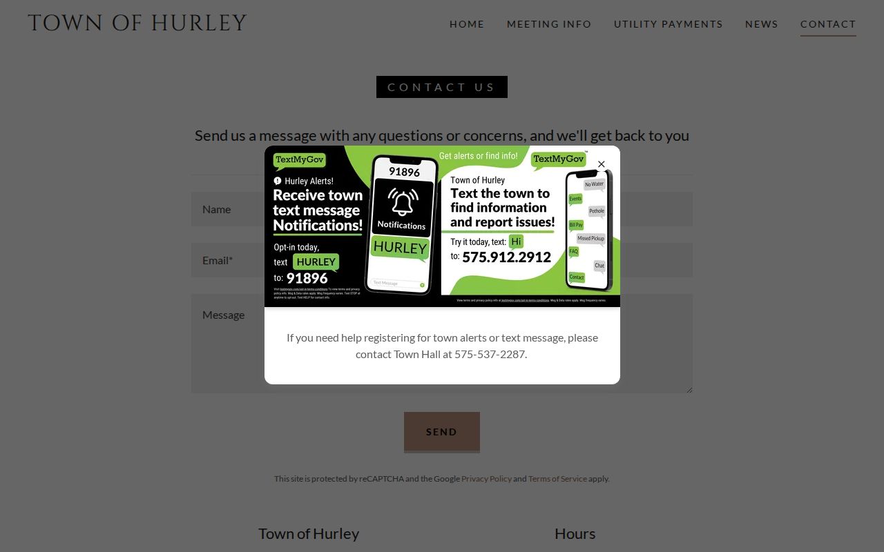 Hurley warrant records town and police contact frame