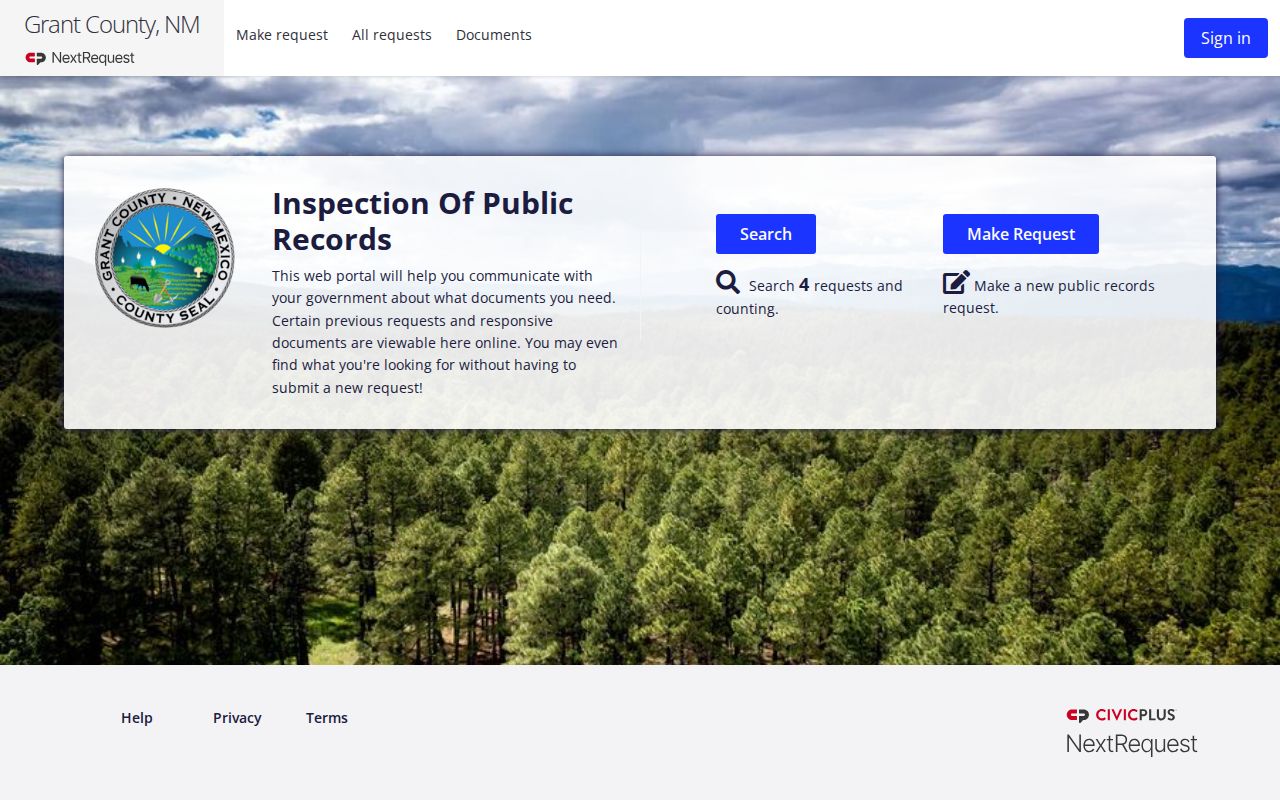 Grant County warrant records IPRA search and make request controls