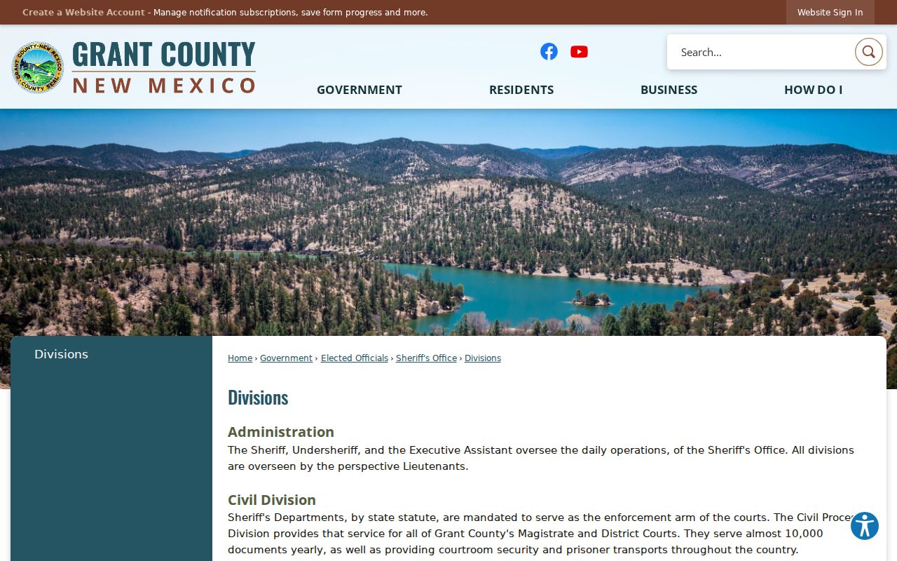 Grant County warrant records sheriff divisions and court security