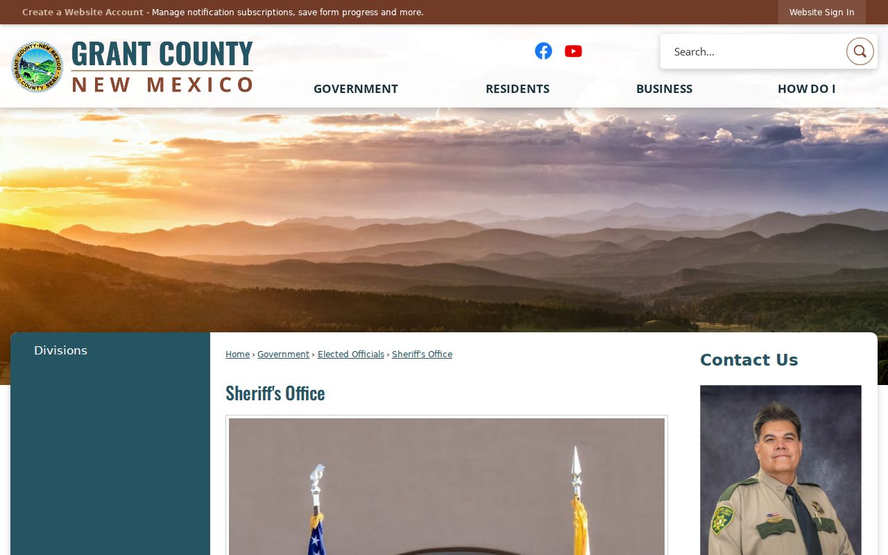 Grant County warrant records sheriff office contact frame